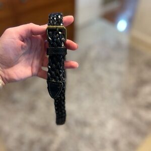 Vintage Braided Dark Brown Genuine Leather Belt